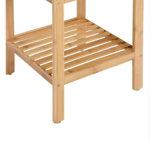 Estante de almacenamiento de bambú de esquina de 3 niveles, estante de inodoro multifuncional para baño, sala de estar, vajilla y herramientas, técnicas de laca - Product Image 6