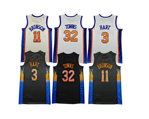 Nouveaux maillots de basket-ball cousus <span class=keywords><strong>pas</strong></span> chers 2026 – 11 Brunson, 32 Towns, 3 Hart, 33 Ewing - Product Image 1