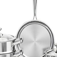 Ensemble de 16 casseroles et poêles durables avec couvercles en verre, protège-casseroles et tablier – Compatible gaz et induction, passe au lave-vaisselle