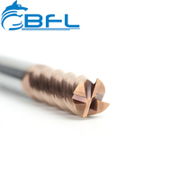 BFL-Molino de extremo plano de carburo sólido de alto rendimiento, 4 flautas, hélice de 45 grados, HRC60