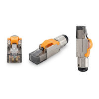Konektor RJ45 Cat6 Industri Berbahan Paduan Seng, Dilindungi, Anti-interferensi, Casing Logam, Konektor Terminasi Lapangan Kecepatan Tinggi