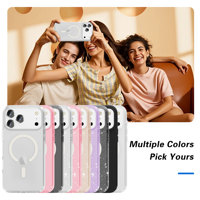 Pour iPhone 17 Pro Max Magnétique Transparent Crystal Bling Glitter Cover 17 Air 16 Pro 15 Plus 14 13 12 Matte Magnetic Cover