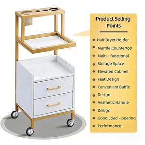 Modern High Quality Metal Commercial Salon <b>Trolley</b> with 4-Wheel Storage Cart for Barbershop Beauty Salon & Workshop Use - Product Image 6