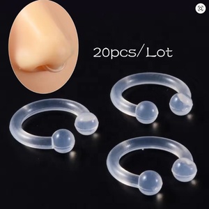 Venta al por Mayor <span class=keywords><strong>de</strong></span> 20 Piezas/lote <span class=keywords><strong>de</strong></span> Anillos <span class=keywords><strong>de</strong></span> Nariz Flexibles <span class=keywords><strong>de</strong></span> Bioplástico, Anillos <span class=keywords><strong>de</strong></span> Nariz <span class=keywords><strong>Falsos</strong></span>, Joyería en Espiral - Product Image 1