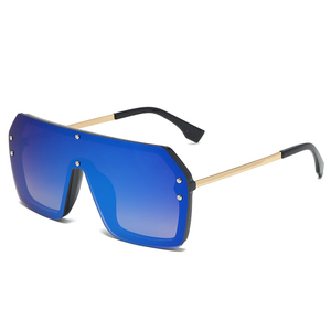 Tres hipopos-gafas de sol de plástico para mujer, lentes de sol Unisex con logotipo personalizado, UV400, de marca, planas, con espejo, PC, 2020 - Product Image 5