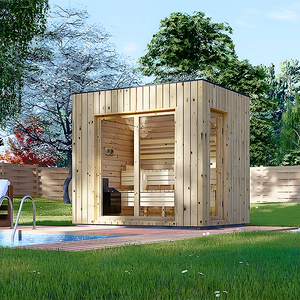 Sauna Tradizionale da Esterno in Legno <span class=keywords><strong>di</strong></span> Cedro Rosso per 6 Persone, Cabina Sauna <span class=keywords><strong>a</strong></span> Vapore Secco Intelligente per <span class=keywords><strong>Casa</strong></span> - Product Image 5