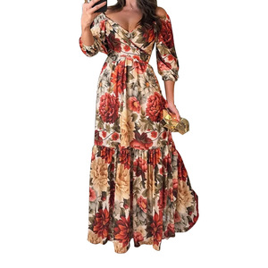 Maxi <span class=keywords><strong>abito</strong></span> da donna <span class=keywords><strong>lungo</strong></span> estivo da donna alla moda 2025 Casual ragionevole Casual e lavabile su misura per la produzione <span class=keywords><strong>a</strong></span> basso prezzo - Product Image 1