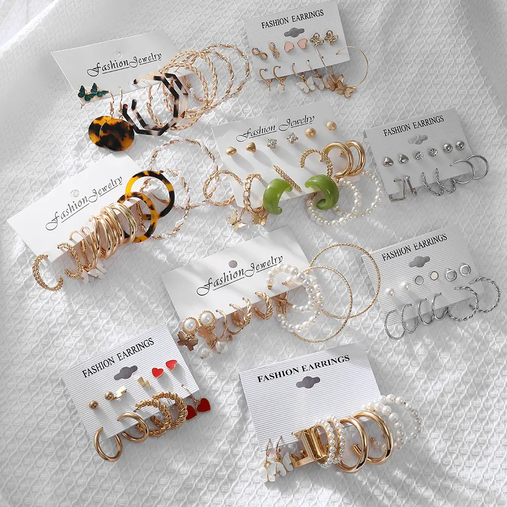 Finetoo-boucles d'oreilles en forme de papillon pour femmes, ensemble de bijoux, léopard acrylique, plusieurs modèles, tendance