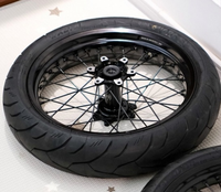 Ensemble de roues SurRon LBX Supermoto 17 pouces, roues complètes pour la route, 17x1.6 17x2.15, jantes noires pour moto électrique Surron