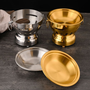 Stainless Steel Hot <b>Pot</b> 2.1L-4L With Lid Heat Resistant For <b>Soup</b> And Stock <b>Pots</b> - Product Image 1