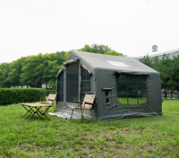 Tentes gonflables de camping en plein air en nylon kaki portables personnalisées pour 4 à 8 personnes, imperméables >3000 mm, installation rapide, tente à air triple couche