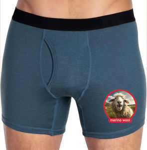 Ropa Interior Masculina CELINNE de Lana Merino Natural, Calzoncillos con Abertura Frontal, Control de Humedad y Temperatura, Antibacterianos, Bóxers para Hombre - Product Image 1