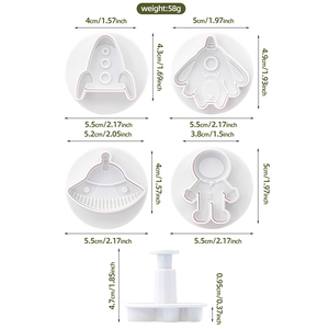 Khuôn Bánh Quy Tự làm theo chủ đề không gian khuôn bánh quy hình tên lửa Phi Hành Gia ngoài hành tinh khuôn dập nổi dẻo - Product Image 5