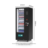 Distributeur automatique de boissons de petite capacité, combo intelligent pour boissons froides en canettes et en bouteilles, avec paiement par Visa/espèces/pièces
