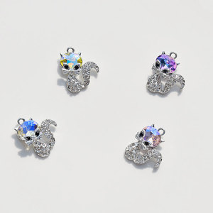 Fox <b>Crystal</b> Pendant Charms Micro Insert <b>Animal</b> Shape For Jewelry Making DIY Accessories Unisex Everyday Wear - Product Image 1