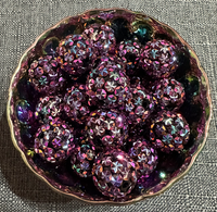 Perle de boule de diamant en résine faite à la main de 20MM grand acrylique et plastique accessoires de bijoux à bricoler soi-même en vrac avec ensemble de diamants