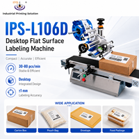 Machine d'étiquetage de bouteilles plates en ligne IPS-L106D, électrique, de table, 30-80 pièces/min, applicateur d'étiquettes