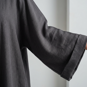 Abaya Musulmana de Lino con Diseño Personalizado para Mujer, Abayas de Manga Larga de Color Sólido, Vestidos Modestos para Mujeres Musulmanas, Abaya de Dubái - Product Image 3