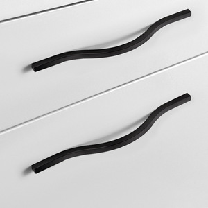Modern Kitchen Cabinet Handles <strong>Black</strong> Aluminium Alloy Profile Wooden Drawer Pull Furniture Closet <strong>Cupboard</strong> Door Handles and <strong>Knobs</strong> - Product Image 1