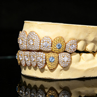 Bijoux pour hommes tendance, sur mesure, plaqué or, argent sterling 925, rhodium/or rose, serti griffes, pierre centrale, Grillz