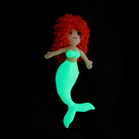 Poupées sirène lumineuses en peluche personnalisées, rembourrage en coton PP, matière/couleur personnalisées