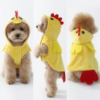 Costume d'Halloween pour animaux de compagnie, tenue amusante de poussin pour chiens, manteau en velours cristal doux, vêtements pour chiens toutes saisons, vente en gros