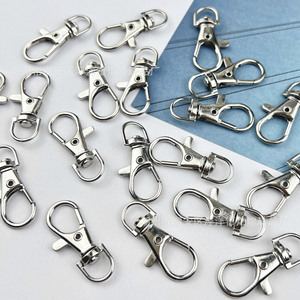 ตัวล็อคโลหะรูปปากปลาสีเงิน สำหรับทำพวงกุญแจ DIY อุปกรณ์งานฝีมือ อะไหล่ฮาร์ดแวร์ ขนาด 20 มม. ตะขอโลหะผสมชุบ - Product Image 4