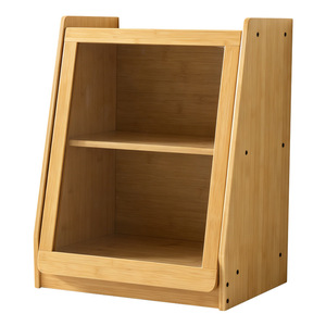 Armoire de rangement pour pain en bambou avec couvercle rabattable, boîte de rangement multifonctionnelle pour pain et céréales - Product Image 5
