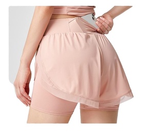 Pantalones cortos de Yoga transpirables de secado rápido de cintura alta para niñas Deportes de verano Casual Running Fitness Patrón sólido UA'T' - Product Image 1