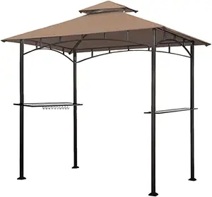 5X8 Grill Gazebo BBQ Kanopi Tenda Teras Luar Ruangan Penampungan Matahari