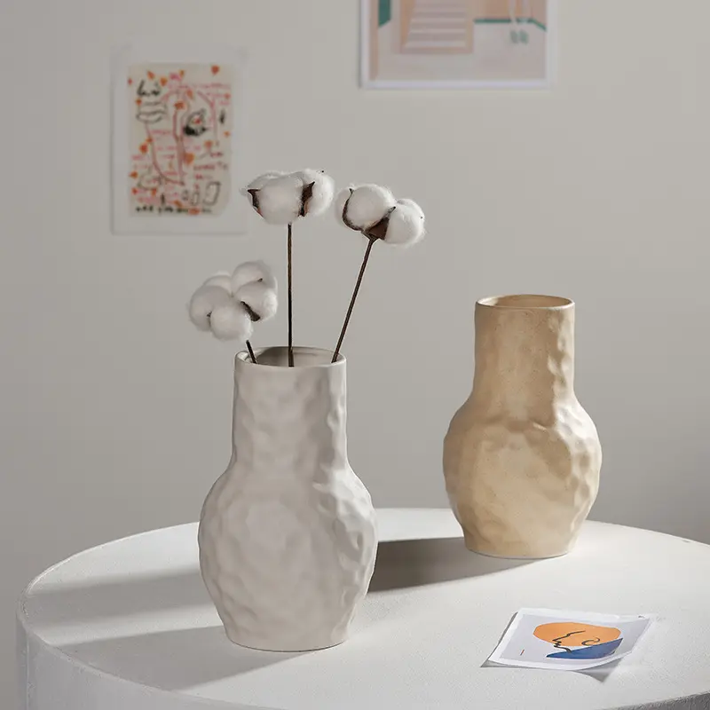 UpclayINSスカンジナビアドライフラワー花瓶ホワイトセラミック家具フラワーアレンジメント水耕ホームカフェスタジオ花瓶セット