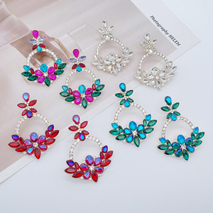 Pendientes Colgantes de Cristal con Flores Bohemias, Pendientes de Cristal de Colores para <span class=keywords><strong>Mujer</strong></span>, Joyería Vintage - Product Image 6