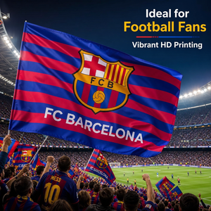 Bandera Personalizada Profesional para Club Deportivo, 3x5 pies, Doble Cara, 3 Capas, 100% Poliéster, con Logotipo Personalizado para Fanáticos del <span class=keywords><strong>Barcelona</strong></span> - Product Image 2