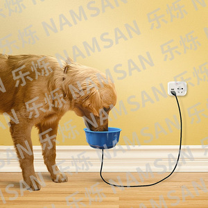 Gamelle chauffante suspendue pour animaux de compagnie, pour chats et chiens, en plastique arrondi, prise US, 110-240V, alimentation par charge - Product Image 2
