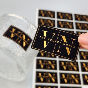 Etiquetas de Lujo Personalizadas con Logotipo en Dorado, Papel con Textura de Terciopelo, Etiquetas para Botellas de Velas de Lujo, Etiquetas Adhesivas para Perfumes - Product Image 1