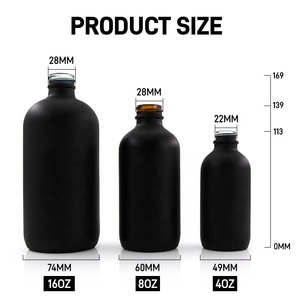 Chất lượng cao màu đen Matte Boston chai 4 8 16oz Vòng thủy tinh tinh dầu chai với Bakelite <span class=keywords><strong>cap</strong></span> - Product Image 4