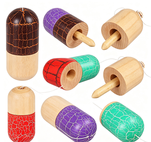 Jouet Kendama en bois à finition craquelée, personnalisé, avec sensation agréable au toucher, jeu de balle interactif pour l'entraînement et l'équilibre - Product Image 2