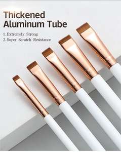 Pinceaux de maquillage individuels EMF fins, angulaires, teintés, véganes, avec logo personnalisé, pour sourcils plats, eye-liner, anti-cernes, teinture pour sourcils, marque privée - Product Image 4