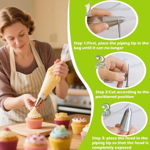 12 Uds. Juego de puntas de tuberí<span class=keywords><strong>a</strong></span> rusa para galletas, magdalenas y pasteles, juego de decoración de pasteles, boquilla para hornear DIY, Kit de puntas para glaseado - Product Image 3