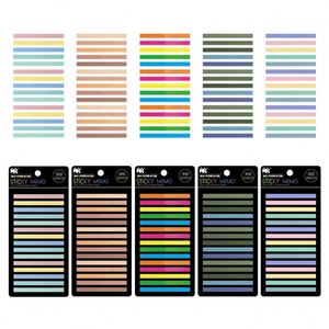 BESTLINE Bloc-notes adhésifs transparents en PET à dégradé de couleurs multiples, marqueurs clés, autocollants imperméables pour messages - Product Image 2