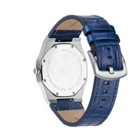 Montre à phases lunaires pour homme avec logo personnalisé, boîtier en acier 316L, montre à quartz multifonction, bracelet en cuir véritable pour cadeau d'affaires