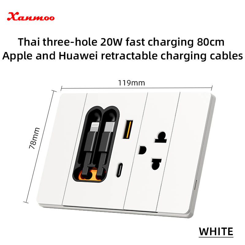Prise brésilienne avec charge rapide Apple Huawei 20W