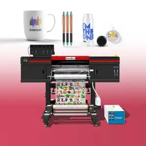 Printer i3200 cetak DTF UV 2 in 1 mendukung cetak stiker Foil emas 60cm