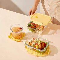Boîte à lunch en verre sans BPA pour enfants, étanche et hermétique, en verre borosilicate de haute qualité, portable pour l'école et le bureau, OEM
