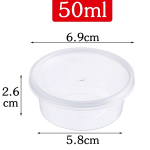 Salsa de inmersión Vasos pequeños de plástico Venta al por mayor Caja de embalaje para llevar Taza de salsa redonda de plástico desechable Condimento grueso - Product Image 6
