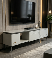 Meubles de salon modernes et luxueux, ensemble de meuble TV, meuble TV et table basse, meuble TV avec verre
