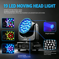 Luz móvil de cabeza móvil con zoom 19x25W Bee Eye RGBW 4 en 1, DMX512, LED Lyre Beam, Luces Disco, Efecto de escenario móvil para DJ y bodas