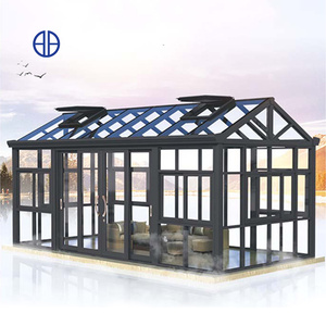 Conception de Chine vente en gros serre en verre double solarium véranda en aluminium véranda de jardin véranda maisons en verre <span class=keywords><strong>toit</strong></span> en verre - Product Image 5