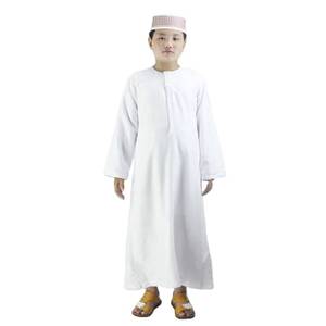 Ropa Infantil de Estilo Medio Oriente para Niños, de Manga Larga, Cuello Redondo, Largo hasta el Suelo, Color Sólido, para Oración - Product Image 1