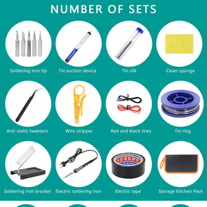 Kit de fer à souder à température réglable 200C-480C, chauffage en céramique, ensemble d'outils de réparation électronique domestique - Product Image 2